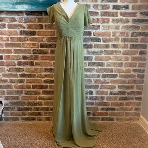 Moss Green Bridesmaid Chiffon Dress/Gown